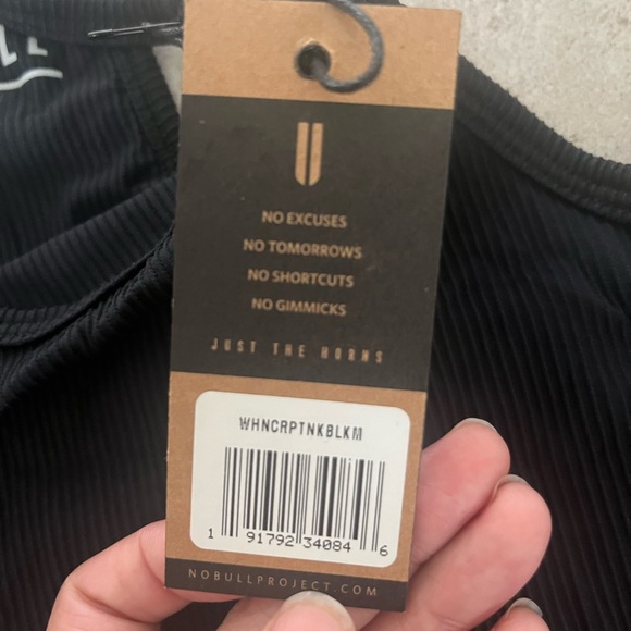 NOBULL Women's Black Ribbed Tank Top - Picture 3 of 3